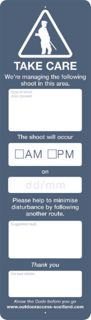 Shooting sign template