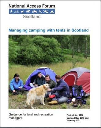 Managing camping with tents in Scotland - front cover